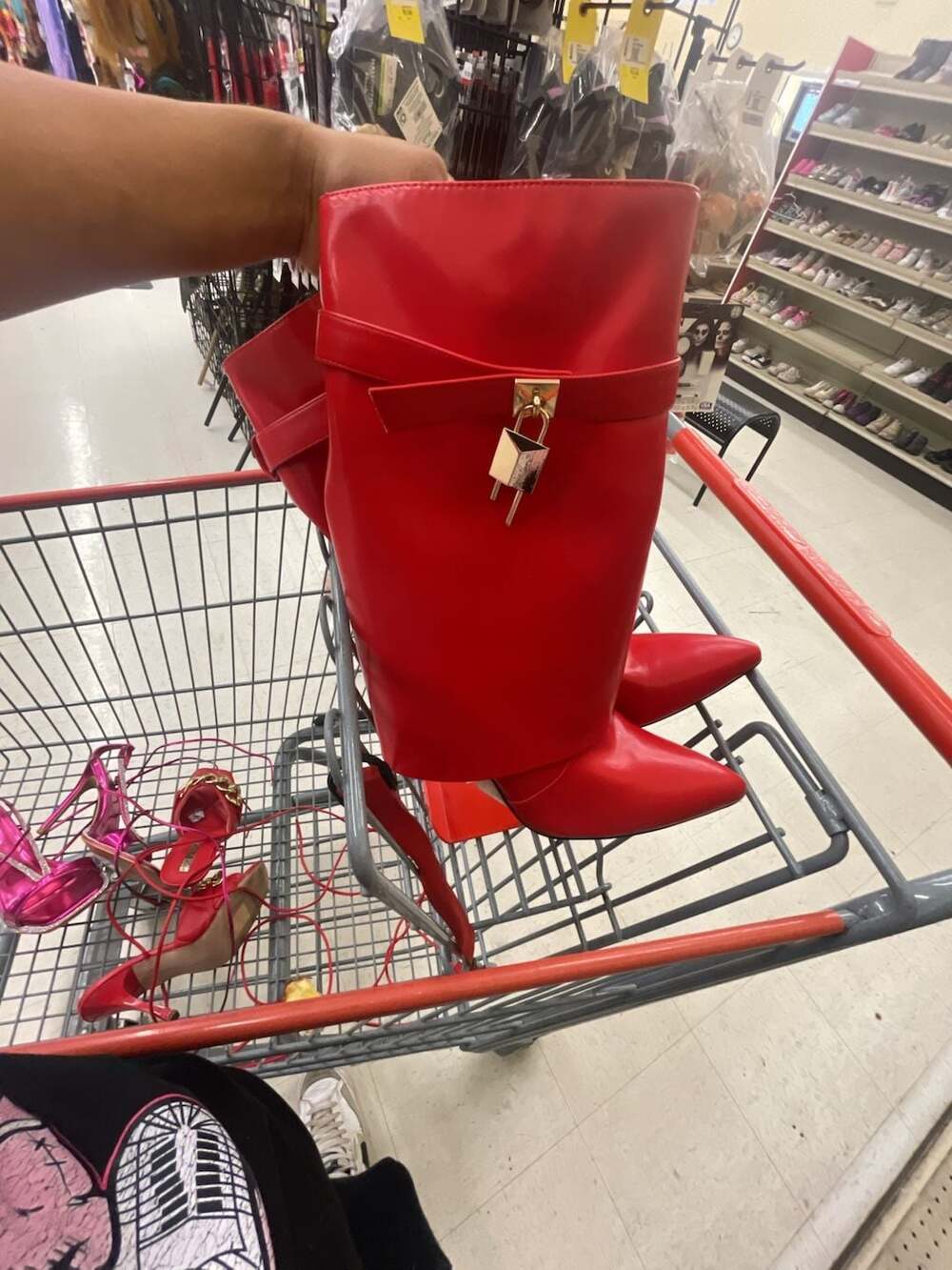 Azalea Wang Mine Fold Over Stiletto Bootie In Red